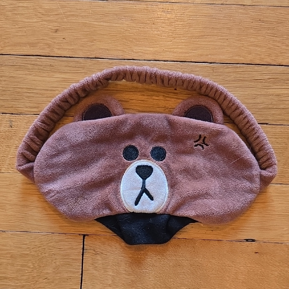 Line Friends, Brown Bear, Soft Eye Sleep Mask for Travel, EUC